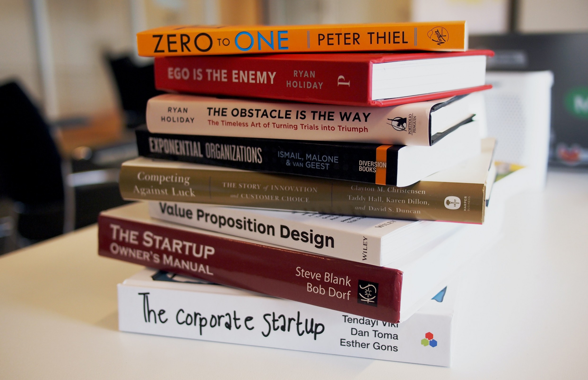 A pile of strategy books